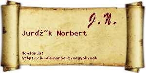 Jurák Norbert névjegykártya